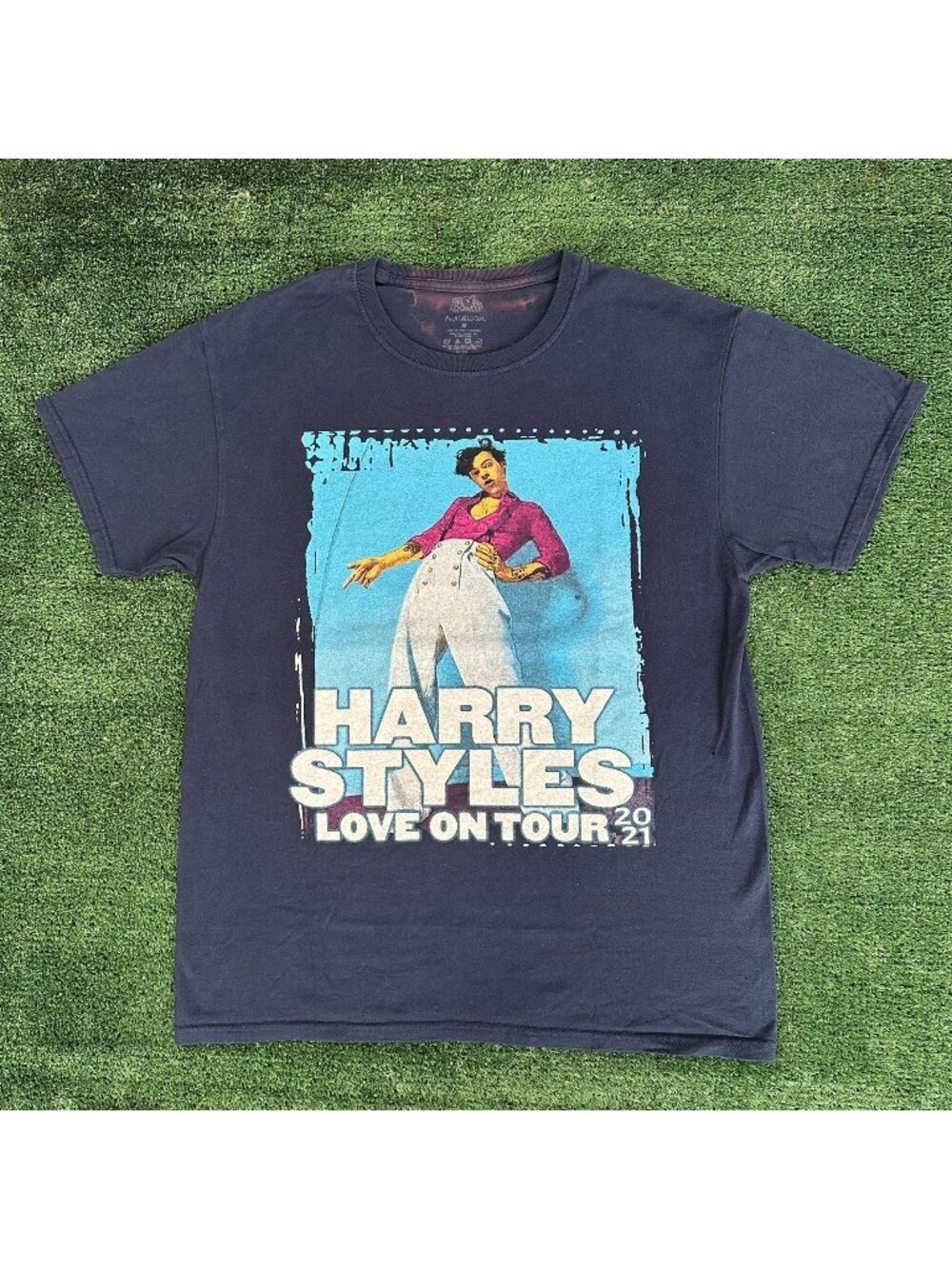 Harry Styles Love on Tour 2021 T-Shirt Fine Line Navy M Pop Music Streetwear